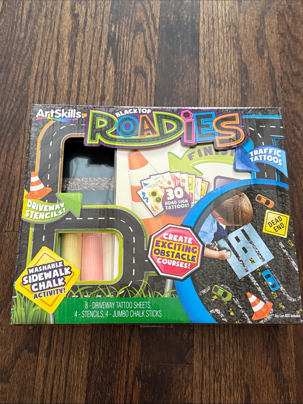 Brand new Blacktop Traffic Tattoos & Sidewalk Chalk Play Set - Multicolor